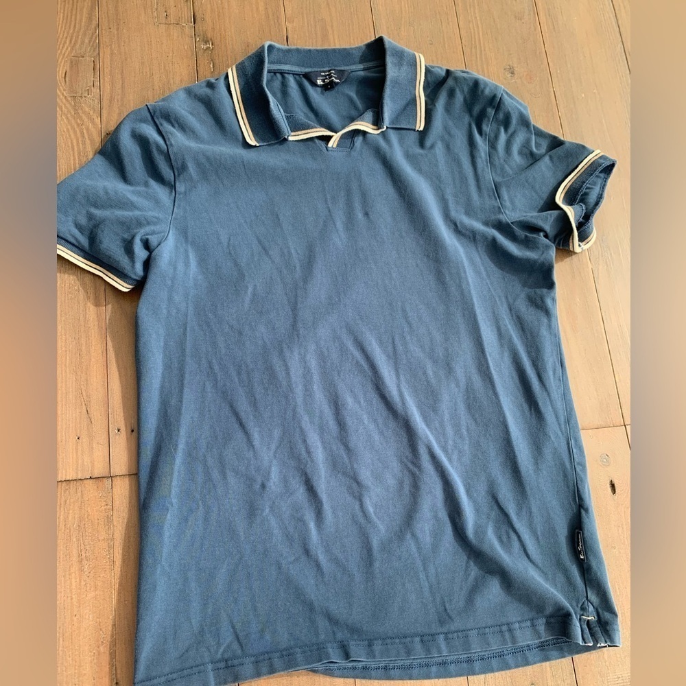 Ben Sherman blue cotton polo shirt